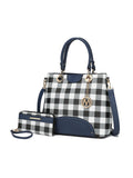 MKF Collection Gabriella Checkers Handbag with Wallet by Mia k