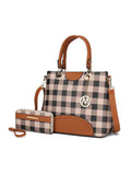 MKF Collection Gabriella Checkers Handbag with Wallet by Mia k