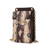 MKF Collection Yael Snake embossed Vegan Leather Phone Crossbody Handbag by Mia K