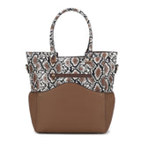 MKF Collection Iris Snake Embossed Vegan Leather Women Tote Bag with matching Wristlet Pouch by Mia k