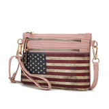 MKF Collection Alisson Vegan Leather Women FLAG Crossbody-Wristlet Bag by Mia K