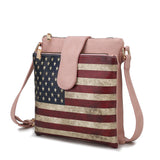 MKF Collection Josephine Vegan Leather Women FLAG Crossbody Bag by Mia K