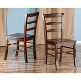 Benjamin 2-PC Ladder Back Chair Set Walnut