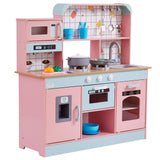 Christmas Gift! VEVOR Kitchen Playset Kids Pretend Cooking Play Toy 24 Piece Accessories Pink