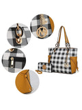 MKF Collection Yale Checkered Tote Bag with Wallet by Mia k