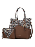 MKF Collection Iris Snake Embossed Vegan Leather Women Tote Bag with matching Wristlet Pouch by Mia k