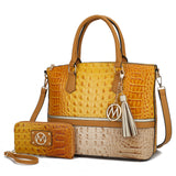 MKF Collection Autumn Crocodile Skin Tote Handbag with Wallet by Mia k