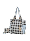 MKF Collection Yale Checkered Tote Bag with Wallet by Mia k