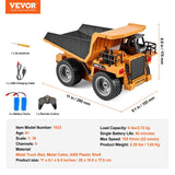 Christmas Gift! VEVOR RC Remote Control Dump Truck Toy Construction Vehicle Toy 9CH 1:18 Scale