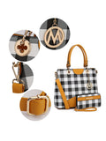 MKF Collection Gabriella Checkers Handbag with Wallet by Mia k