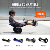 VEVOR Hoverboard Seat Attachment, Compatible with All 6.5" 8" 8.5" 10" Hoverboards, Grips Control, Adjustable Frame Length and 220 LBS Load Capacity, Hover Board Go Karts Accessory, for Kids Adults