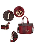 MKF Collection Grace Signature and Croc Embossed Tote Bag by Mia k