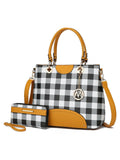 MKF Collection Gabriella Checkers Handbag with Wallet by Mia k