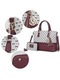 MKF Collection Saylor Circular Print Women Tote Bag & Wristlet Wallet by Mia k