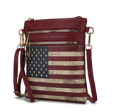 MKF Collection Genesis Printed Flag Vegan Leather Women Crossbody Bag by Mia k