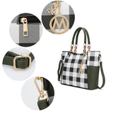 MKF Collection Bonita Checker Tote Handbag & Wallet Set Women by Mia K