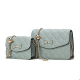 MKF Collection Blossom Quilted Women's Shoulder Bag with a Mini Bag set Handbag By Mia K