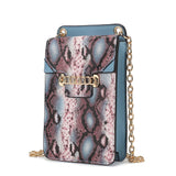 MKF Collection Yael Snake embossed Vegan Leather Phone Crossbody Handbag by Mia K