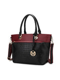 MKF Collection Grace Signature and Croc Embossed Tote Bag by Mia k