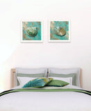 "Azurica I & Sea II" 2-Piece Vignette by Sophie 6, Ready to Hang Framed Print, White Frame