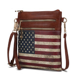 MKF Collection Genesis Printed Flag Vegan Leather Women Crossbody Bag by Mia k