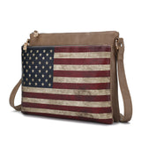 MKF Collection Madeline Printed Flag Vegan Leather Women Crossbody Bag by Mia K