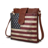 MKF Collection Josephine Vegan Leather Women FLAG Crossbody Bag by Mia K