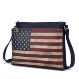 MKF Collection Madeline Printed Flag Vegan Leather Women Crossbody Bag by Mia K