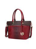 MKF Collection Grace Signature and Croc Embossed Tote Bag by Mia k