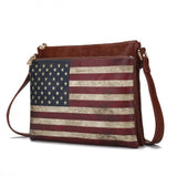 MKF Collection Madeline Printed Flag Vegan Leather Women Crossbody Bag by Mia K