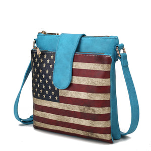 MKF Collection Josephine Vegan Leather Women FLAG Crossbody Bag by Mia K