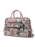 MKF Collection Jayla Quilted Cotton Botanical Pattern Women Duffle Bag by Mia k