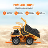 Christmas Gift! VEVOR RC Remote Control Dump Truck Toy Construction Vehicle Toy 9CH 1:18 Scale