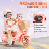 Christmas Gift! Kids Ride on Motorcycle 12V Electric Motor Trike with LED for Kids Aged 3+