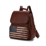 MKF Collection Regina Printed Flag Vegan Leather Women Backpack by Mia K