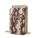 MKF Collection Yael Snake embossed Vegan Leather Phone Crossbody Handbag by Mia K