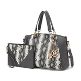 MKF Collection Addison Snake Embossed Women Tote Bag with matching Wristlet by Mia k