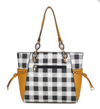 MKF Collection Yale Checkered Tote Bag with Wallet by Mia k