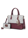 MKF Collection Saylor Circular Print Women Tote Bag & Wristlet Wallet by Mia k