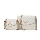 MKF Collection Blossom Quilted Women's Shoulder Bag with a Mini Bag set Handbag By Mia K