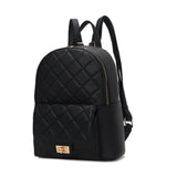 MKF Collection Dimitria Quilted and Smooth Women Backpack, Bookbag Purse Handbag Travel Daypack Bag By Mia K