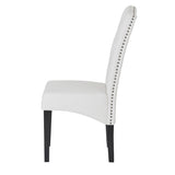 Dining PU Chair with Solid Wood Legs; 18.11&quot; L x 24.01&quot; W x 40.95&quot; H White