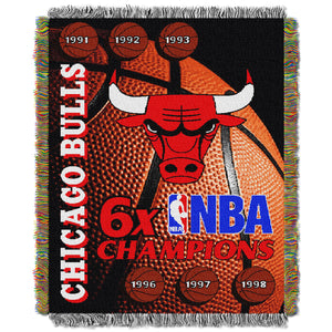 Bulls CS OFFICIAL National Basketball Association, Commemorative 48"x 60" Woven Tapestry Throw by The Northwest Company