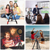 Zomei T80 Portable Tripod with Phone Clip and Bluetooth Remote Control Black Red