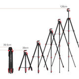 Zomei T80 Portable Tripod with Phone Clip and Bluetooth Remote Control Black Red