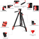 Zomei T80 Portable Tripod with Phone Clip and Bluetooth Remote Control Black Red