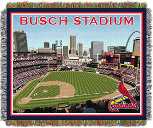 New Busch Stadium OFFICIAL Major League Baseball, "Stadium" 48"x 60" Woven Tapestry Throw by The Northwest Company