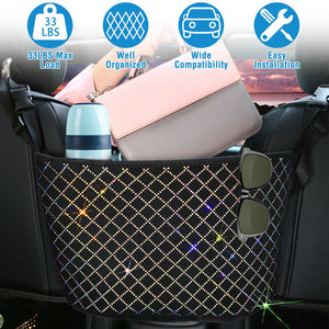 Car Handbag Purse Holder for Front Seat Storage Net Bag Pocket