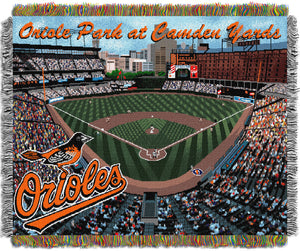 Orioles Camden Yards OFFICIAL Major League Baseball, "Stadium" 48"x 60" Woven Tapestry Throw by The Northwest Company