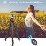 Zomei T80 Portable Tripod with Phone Clip and Bluetooth Remote Control Black Red